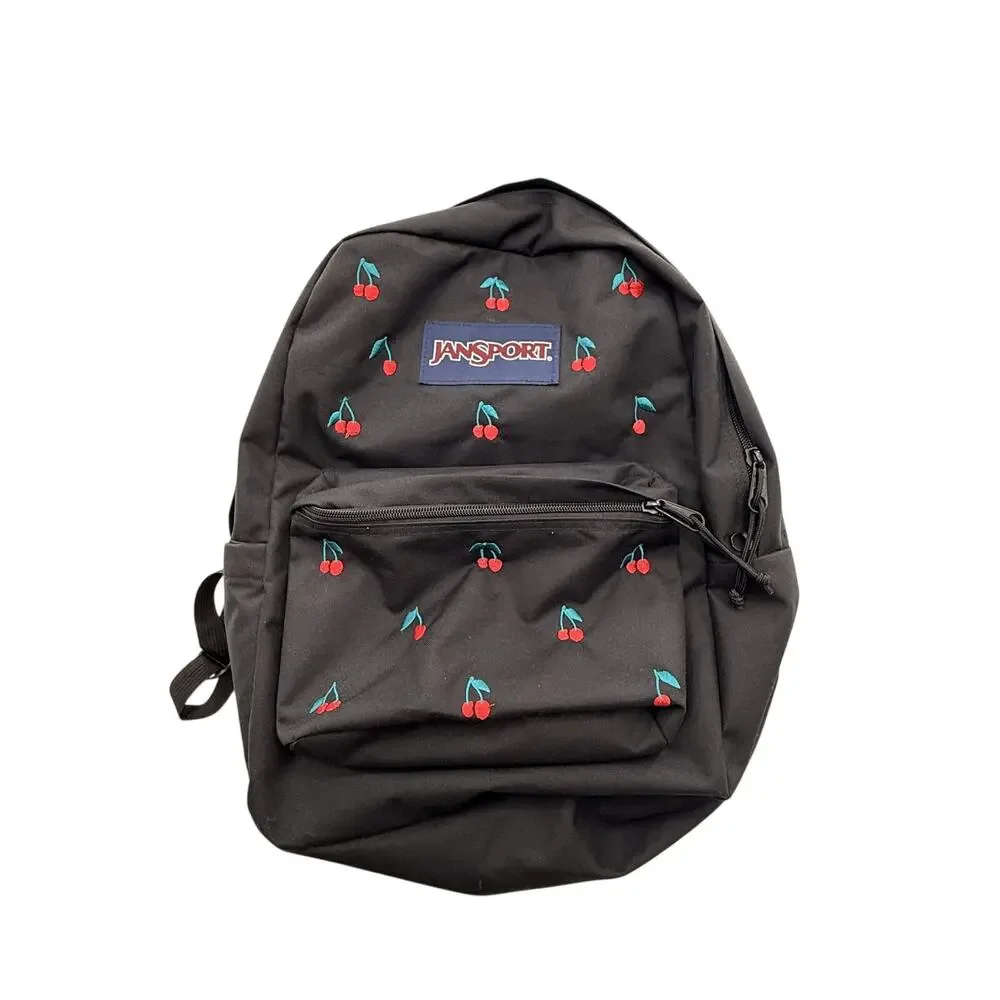JanSport Superbreak FX Plus Backpack Black Cherries EUC